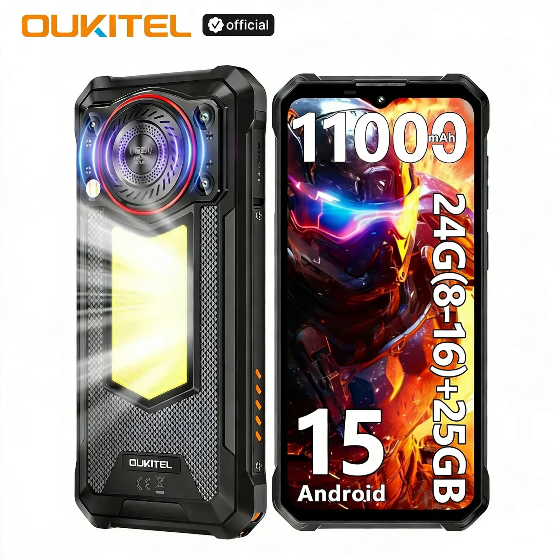 OUKITEL WP53 PRO Smartphone Robusto con Batteria da 11000mAh, Cellulare 24GB+256GB, Android 15 NFC Fotocamera Principale da 50MP