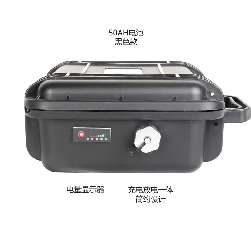 Scatola batteria al litio nera 12V 50AH con collegamento Alimentazione motore BLUEDRIVE SUP Accessorio motore supporto per kayak e paddle board