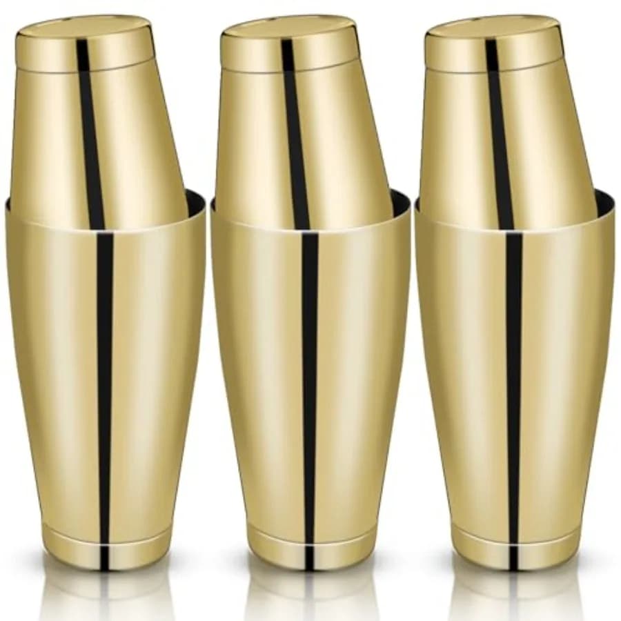Set da 6 Pezzi: Shaker Professionali per Cocktail, Set Boston in Acciaio Inossidabile, Mixer per Martini, Strumento Base per Drink, Shaker Pesato in Metallo