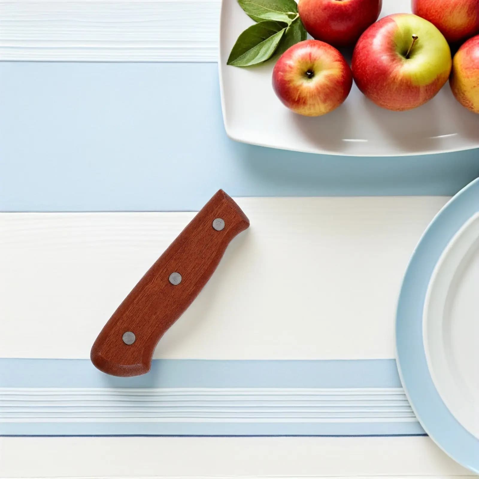 Manico di ricambio in legno per coltello da cucina, impugnatura ergonomica antiscivolo con rivetti, adatto per coltelli da chef, sashimi e taglio fai-da-te