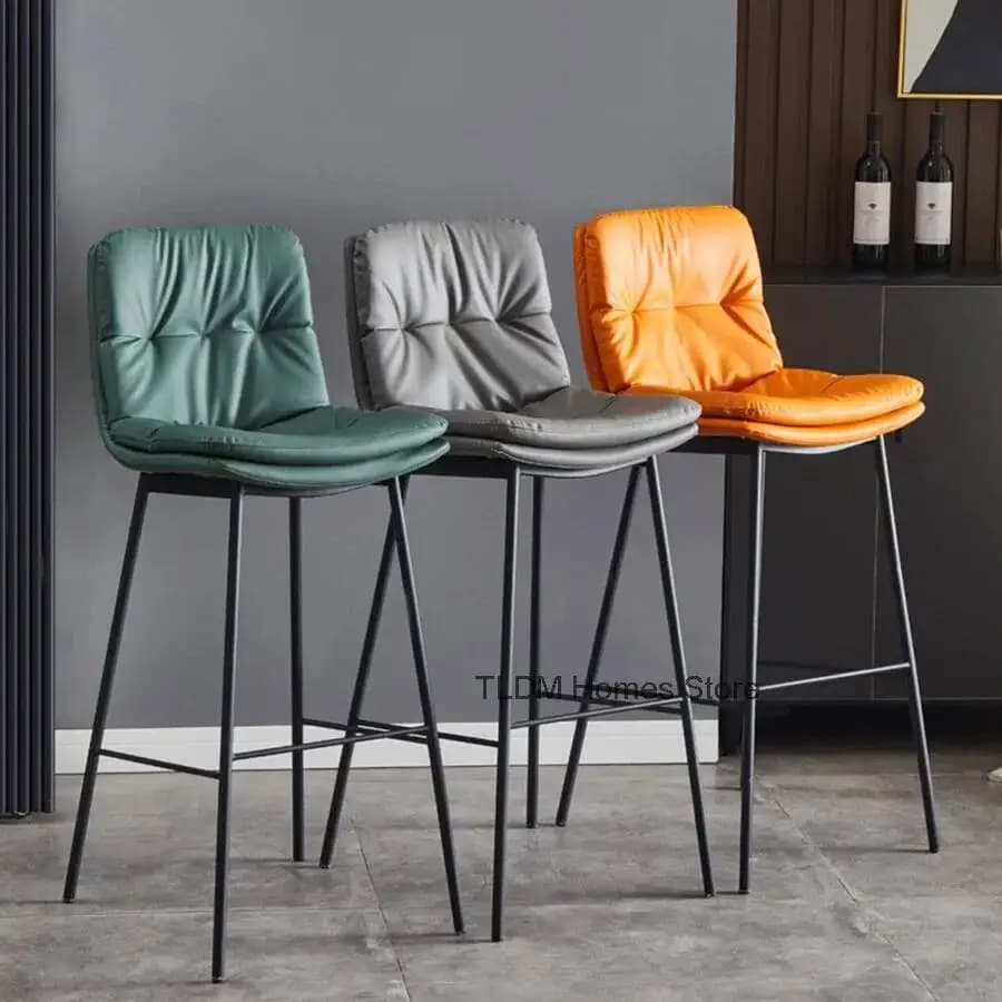 Sedia Moderna Stile Industriale Verde, Sedia da Bar Retrò, Sedia di Lusso Nordica per Cucina, Sedia da Gaming Impermeabile con Schienale