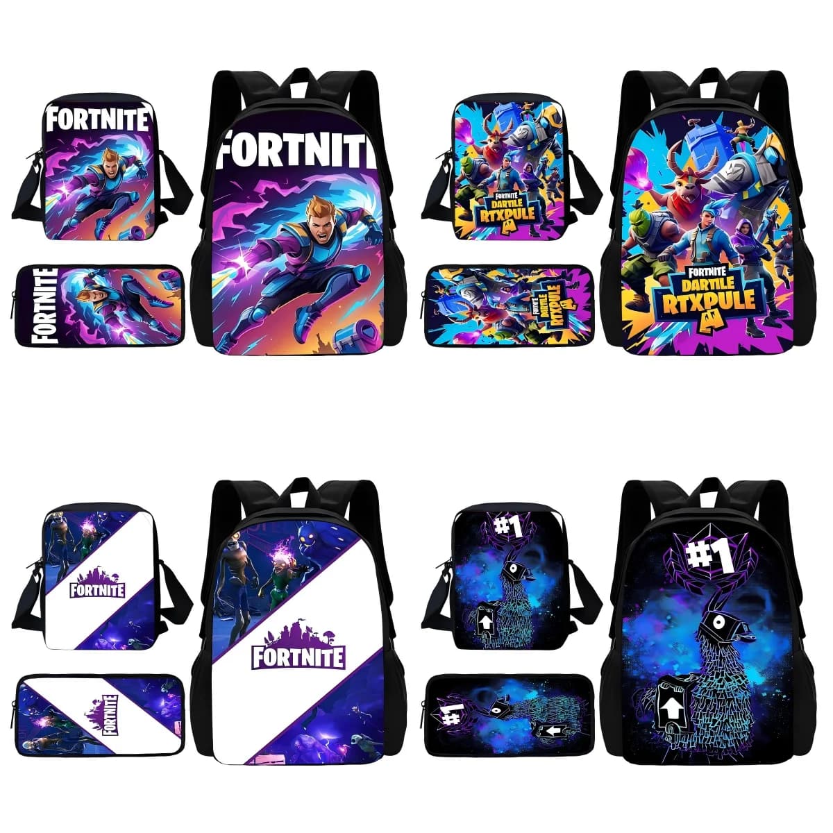 Classic Game Fortnites Child School Backpack With Shoulder Bag Pencil Bags School Bags for Boys Girls Best Gift