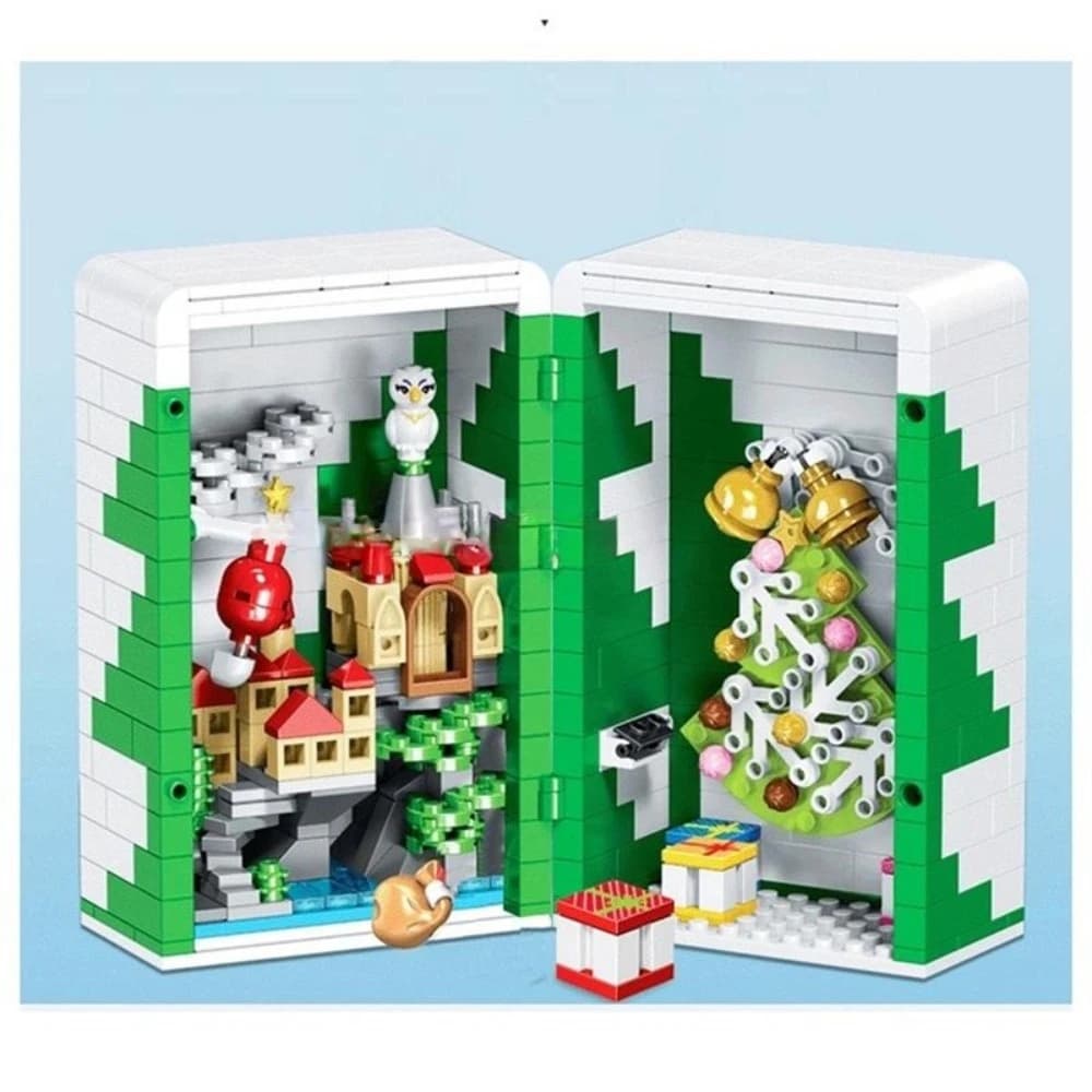 MOC Winter Christmas Gift Box Building Blocks Set Holiday Tree Book Idea Toys For Children Birthday Holiday Special Day Gifts
