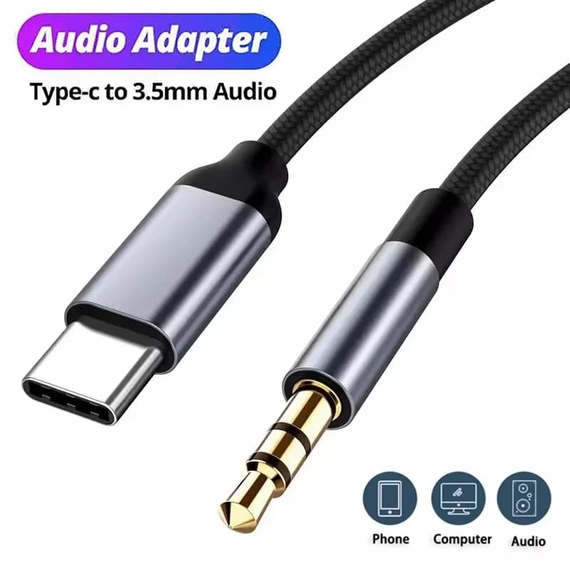 Adattatore da USB C a jack da 3,5 mm, cavo audio Aux da tipo C a jack da 3,5 mm, cavo Aux per cuffie, altoparlanti, auricolari, auto, per iPhone, Xiaomi, Huawei