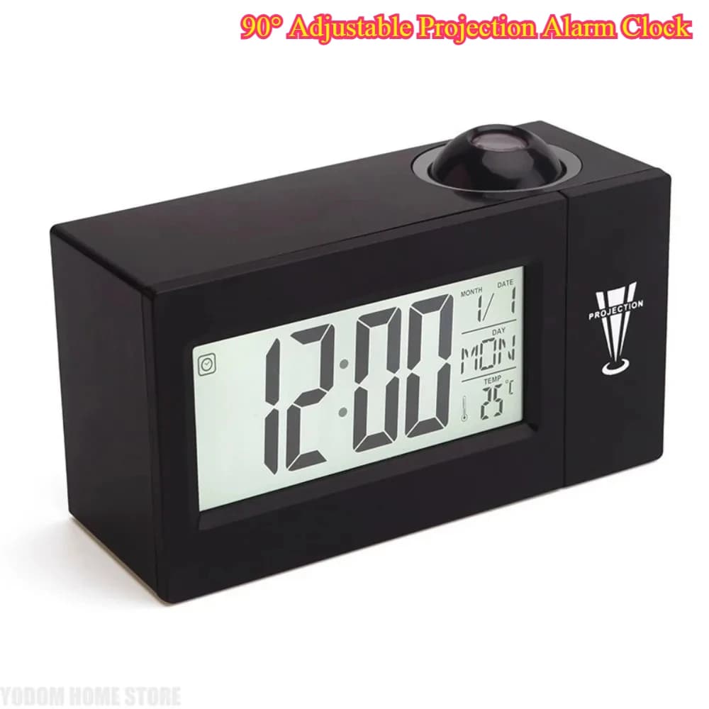 90 ° Adjustable projection alarm - LED display Digital temperature 12/24 hours per wall