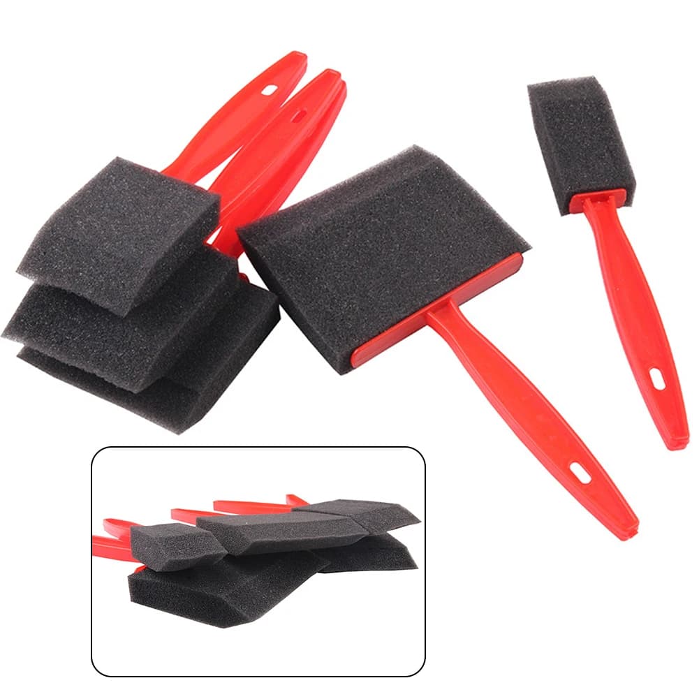 5Pcs Painting Sponge Tool With Handle Wood Grip Lightweight DIY Sponge Paint Pens Foam Brush For Acrylics Painting DIY Crafts