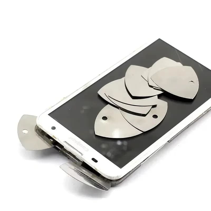 10-50 Pezzi Strumenti di Apertura per Telefoni in Acciaio Inossidabile, Sottili Attrezzi per Riparazione Schermi di Cellulari e Tablet, Plettri Metallici per Chitarra