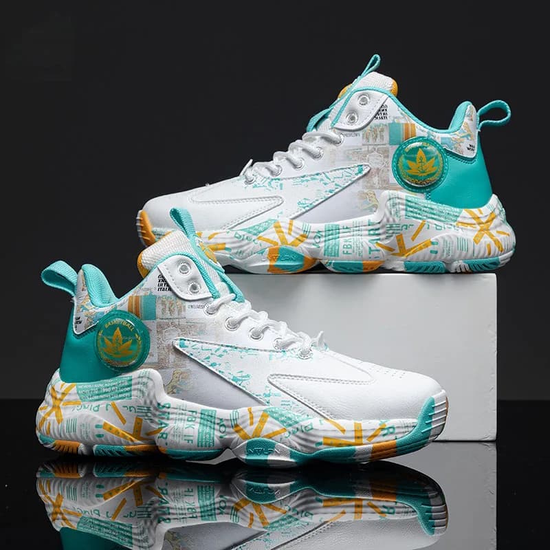 Scarpe da basket da uomo autunno nuova pelle resistente all'usura rimbalzo suola morbida scarpe da corsa sneakers da allenamento per sport all'aria aperta per adolescenti