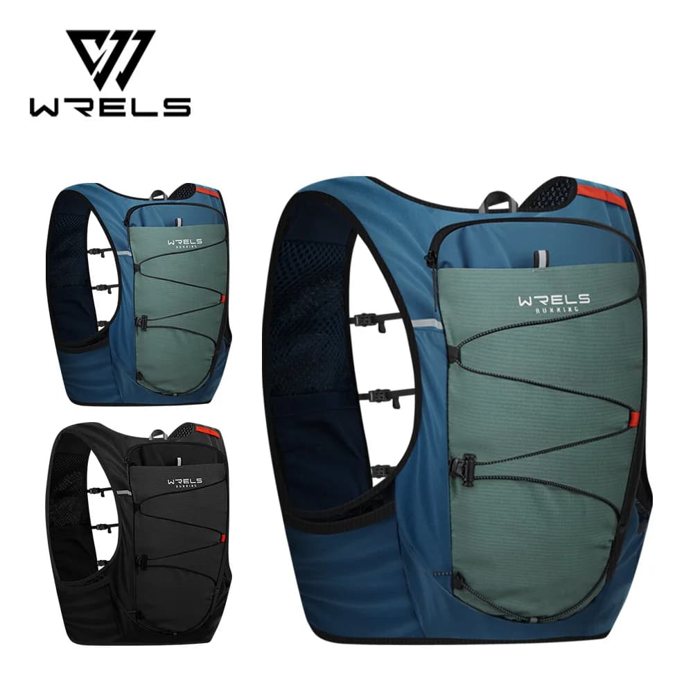 WRELS Gilet Idratazione Ultraleggero per Bici, Maratona, Escursionismo, con Tasca Porta Telefono