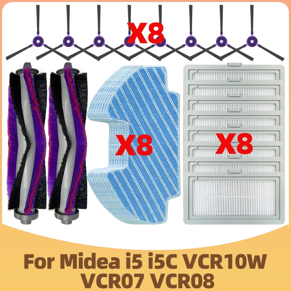 Adatto per parti del robot aspirapolvere Midea i5 i5C VCR07 VCR08 MR09 / Spazzola laterale principale Parti filtranti HEPA per Samsung Powerbot-E VR05R5050WK Panno Mop