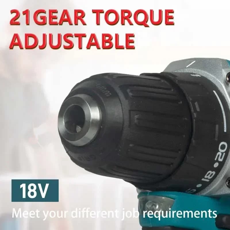 Makita 18V Brushless Cordless Drill DDF487 - Compact Electric Drill Driver with 20 Torque Settings for Wood & Metal（bare tool）
