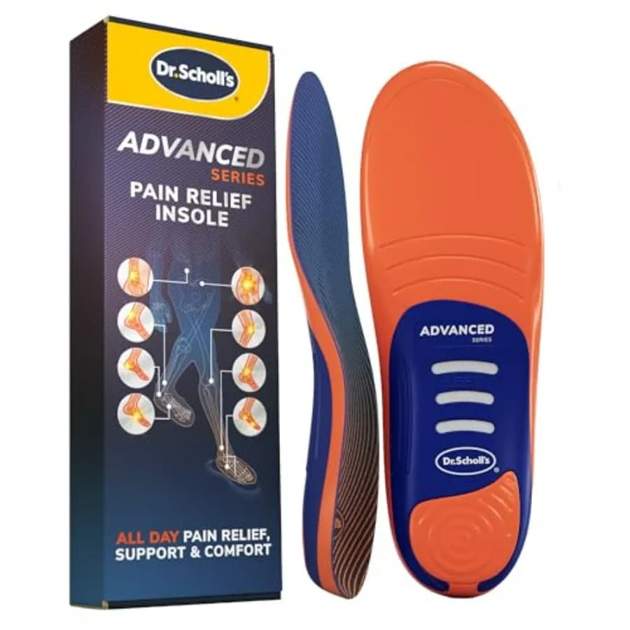 Dr. Scholl's Advanced Pain Relief Insoles for Men Women, Heavy Duty Orthotics Inserts for Work Shoes and Boots, Plantar Fasciit
