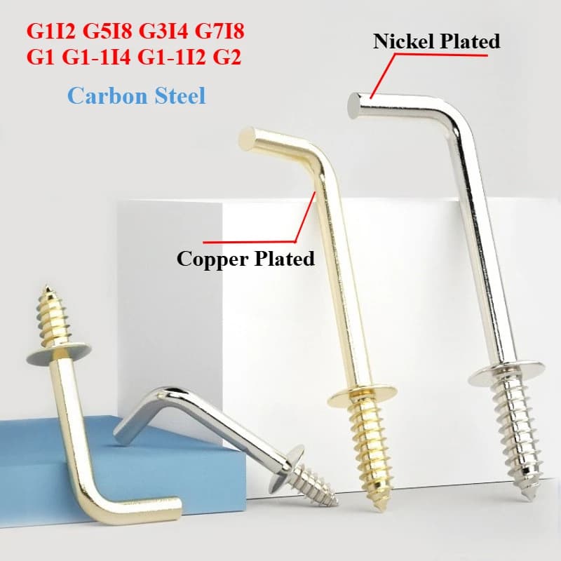 L Shaped Screw Hooks Metal Self Tapping Screws Small Mini Wall Mounted Fasteners for Hanging Picture Frames Home Office