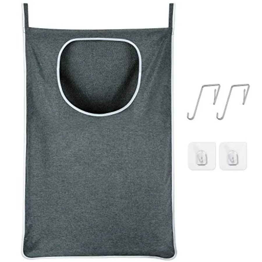 XL Hanging Laundry Hamper, Over the Door Laundry Hamper and Baskets, Wide Opening Hanging Laundry Bag, Hanging Hamper for Bathr