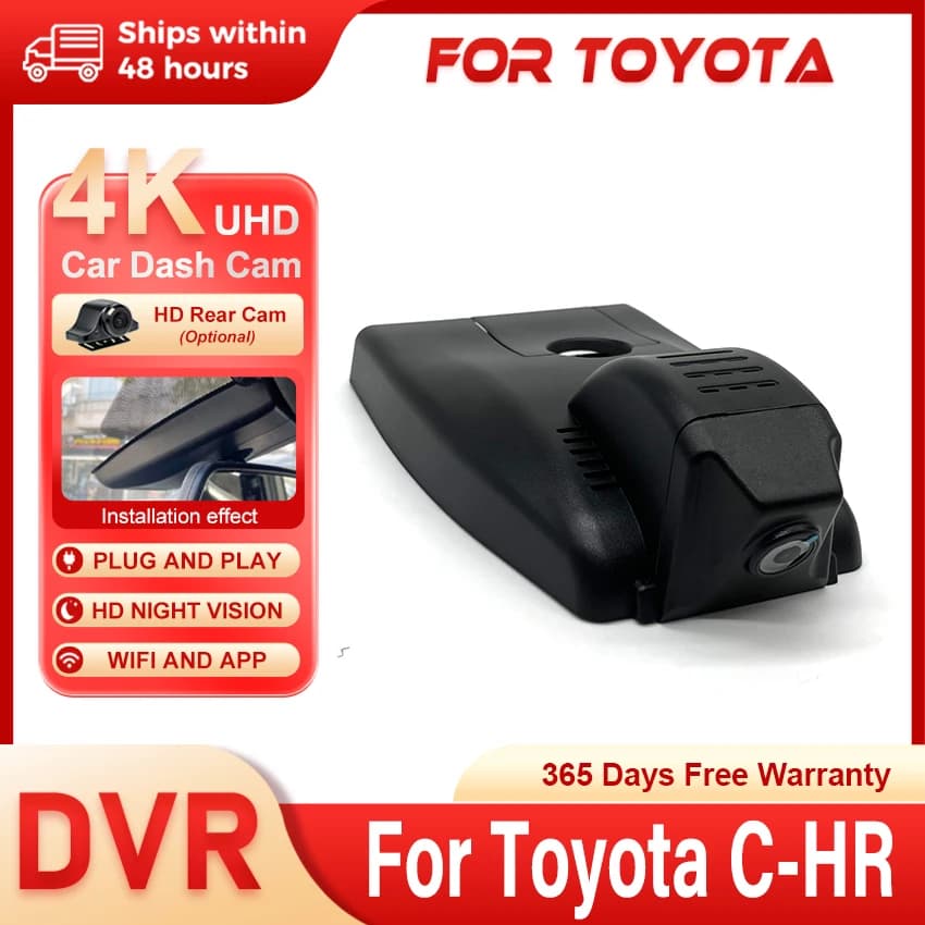 Car Dvr Plug And Play Wifi Video Recorder Dash Cam Car Dvr Camera For Toyota CHR C-HR 2018 2019 2020 2021 2022 2023 DashCam 4K