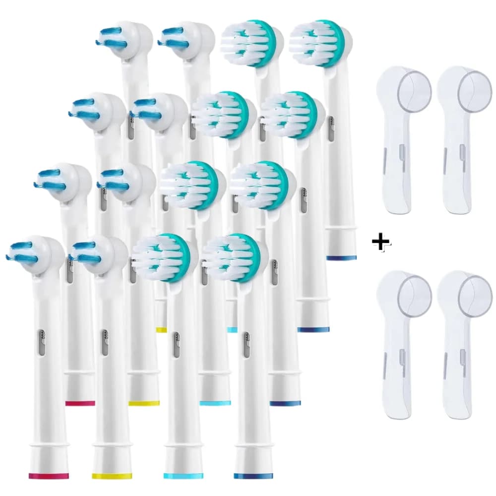 Ortho and Power Tip toothbrush heads compatible with Oralb electric toothbrush - Good for orthodontic appliances, crowns, bridges Fit Oral B Pro 1000