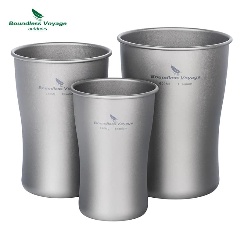 Boundless Voyage Titanium Beer Glass Ultralight Coffee Tea Juicy Cup Mug Tumbler per Picnic in campeggio all'aperto 240ml 380ml 600ml