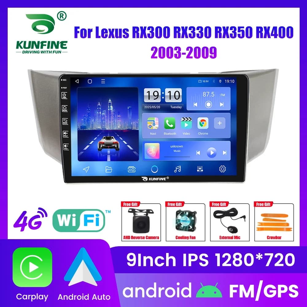 Autoradio Android per Lexus RX 2003-2009, stereo 2Din Octa Core con navigatore GPS, schermo IPS, Carplay e Android Auto