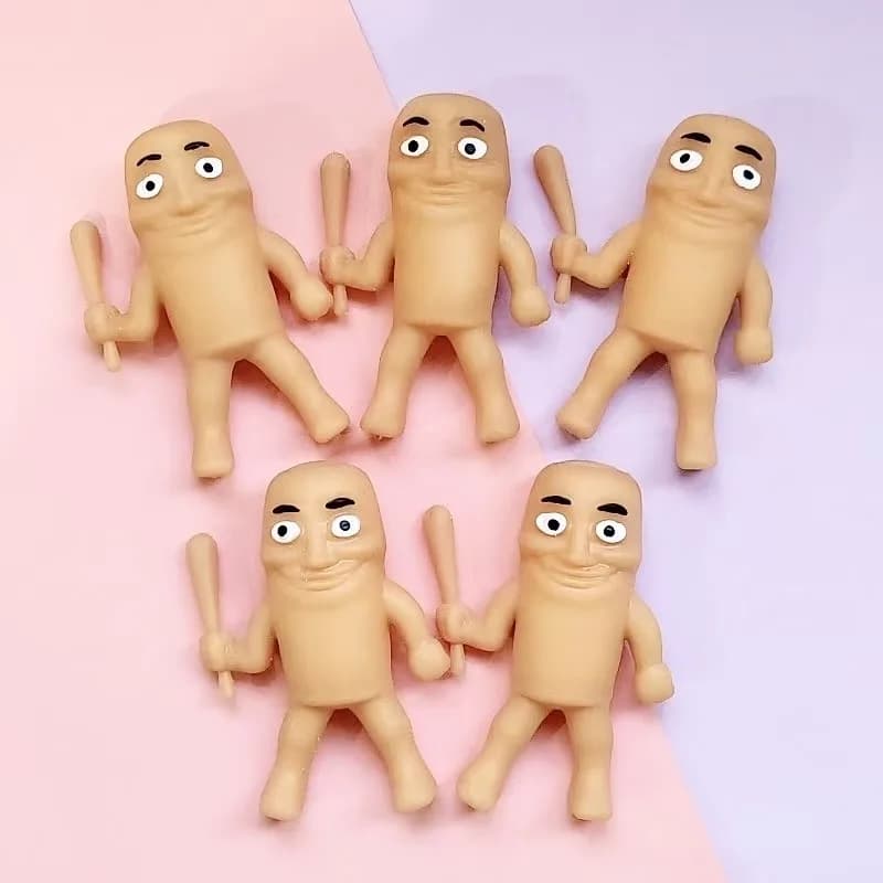 Divertente Giocattolo Antistress a Forma di Omino, Virale e Morbido, Elastico per Alleviare lo Stress per Bambini e Adulti