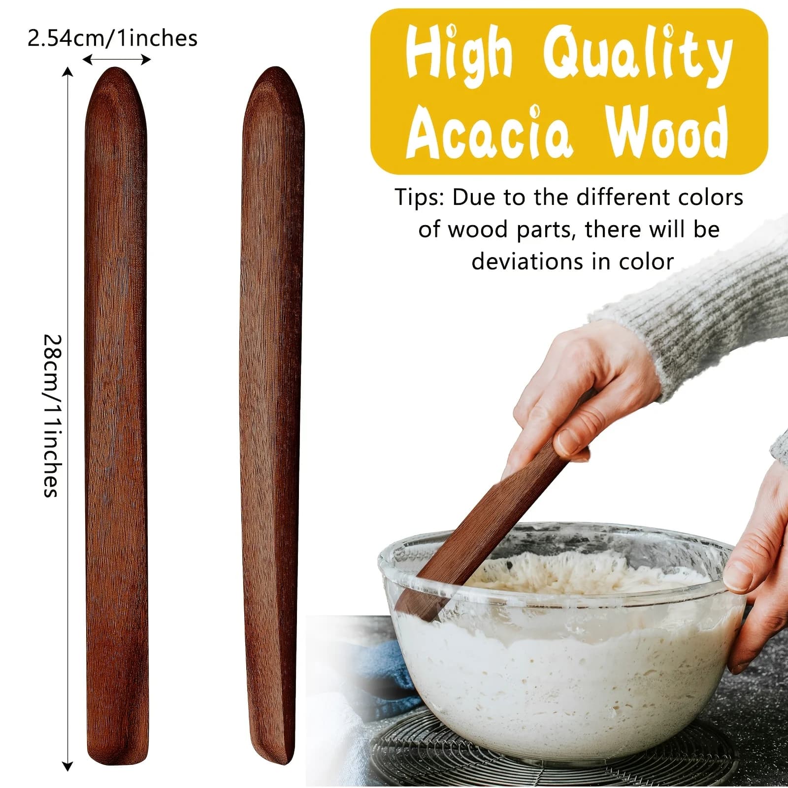 2 pezzi bastoncini per mescolare il pane extra lunghi palette per mescolare l'impasto strumenti per lievitazione lievitazione superficie antiaderente panettieri professionali cucina di casa