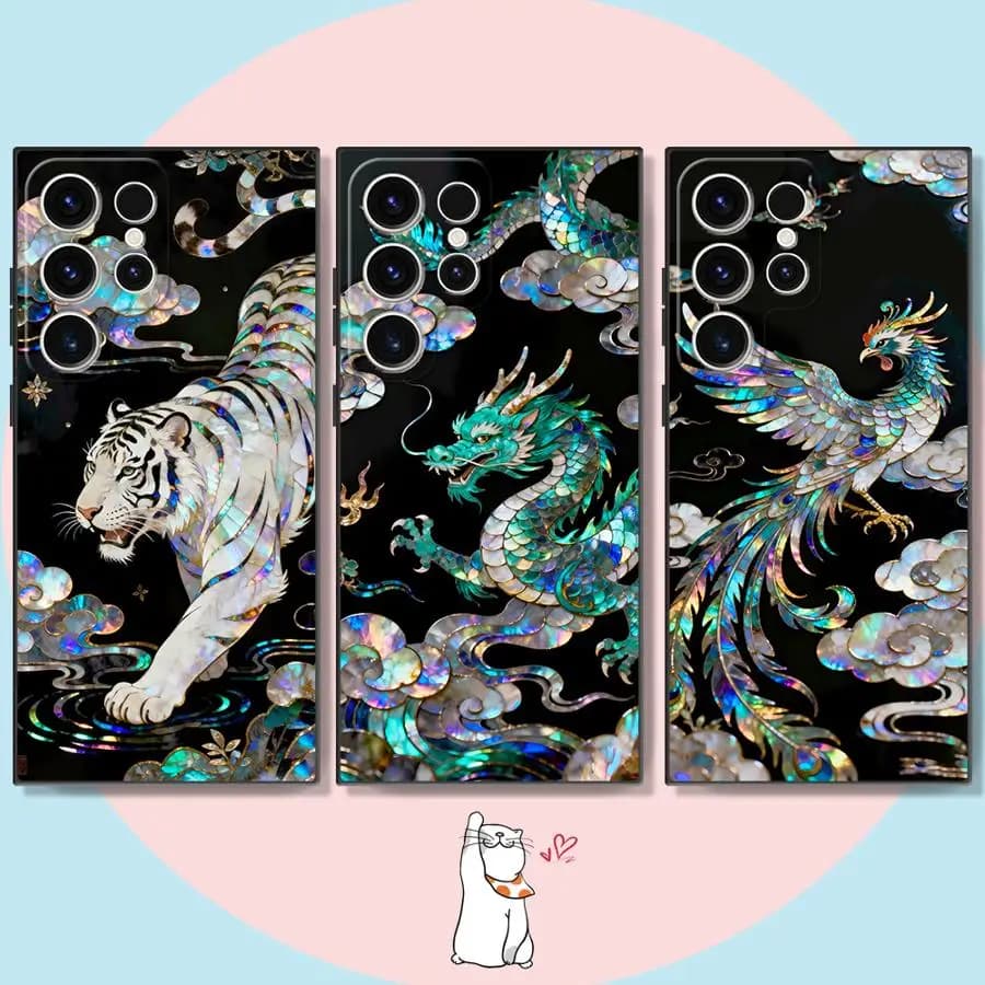 Cover per Samsung Galaxy S26 S20 S23 S24 Plus Note 20 Ultra 8 9 10 S10 S9 S21 FE S25 Ultra Funda Phone Cover Nuvole Drago Tigre