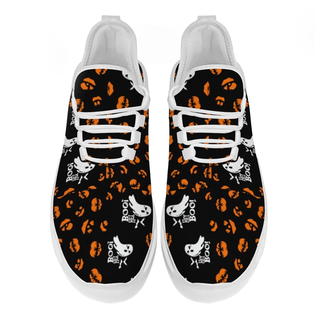 Nuove scarpe sportive casual morbide estive Scarpe da corsa piatte ultraleggere traspiranti con motivo zucca e pipistrello di Halloween