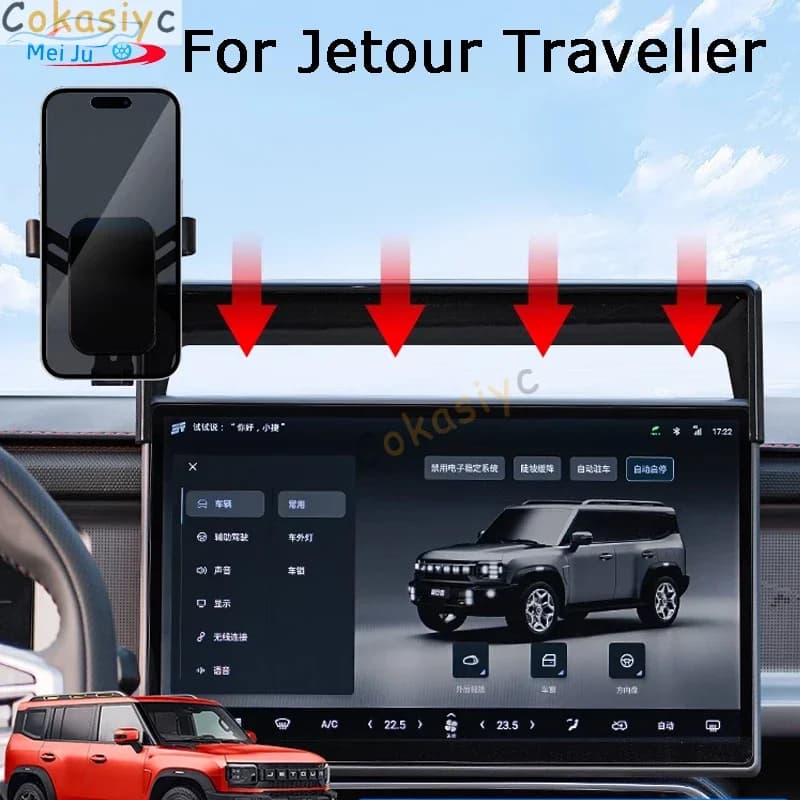 Supporto per telefono per auto per Jetour T2 Traveller 2023 2024 Car Styling Staffa GPS Supporto girevole Accessori mobili