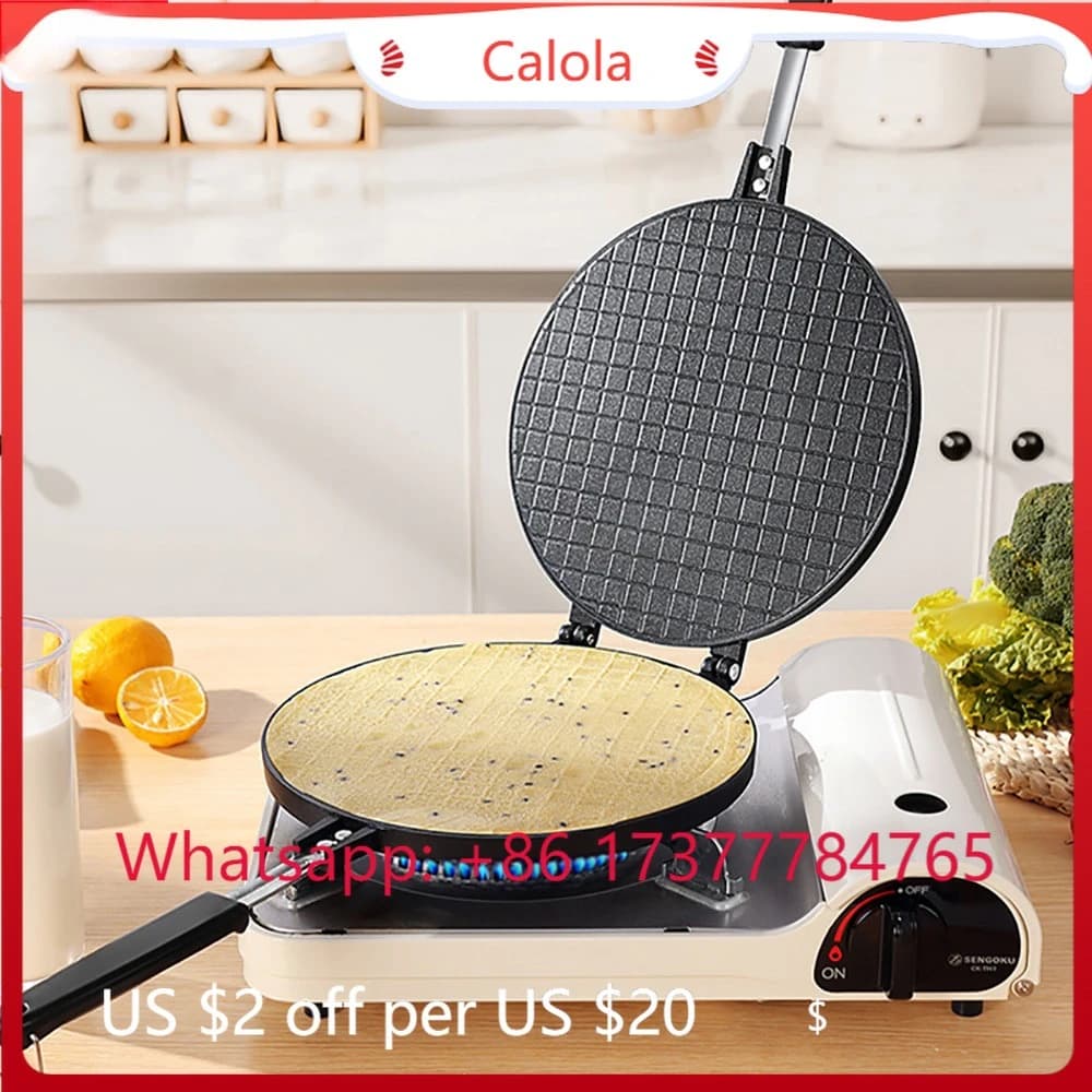 Stampo da Forno XEOLEO 17/22CM, Antiaderente, per Coni Gelato Arrotolati, Piastra Multifunzione per Waffle e Biscotti