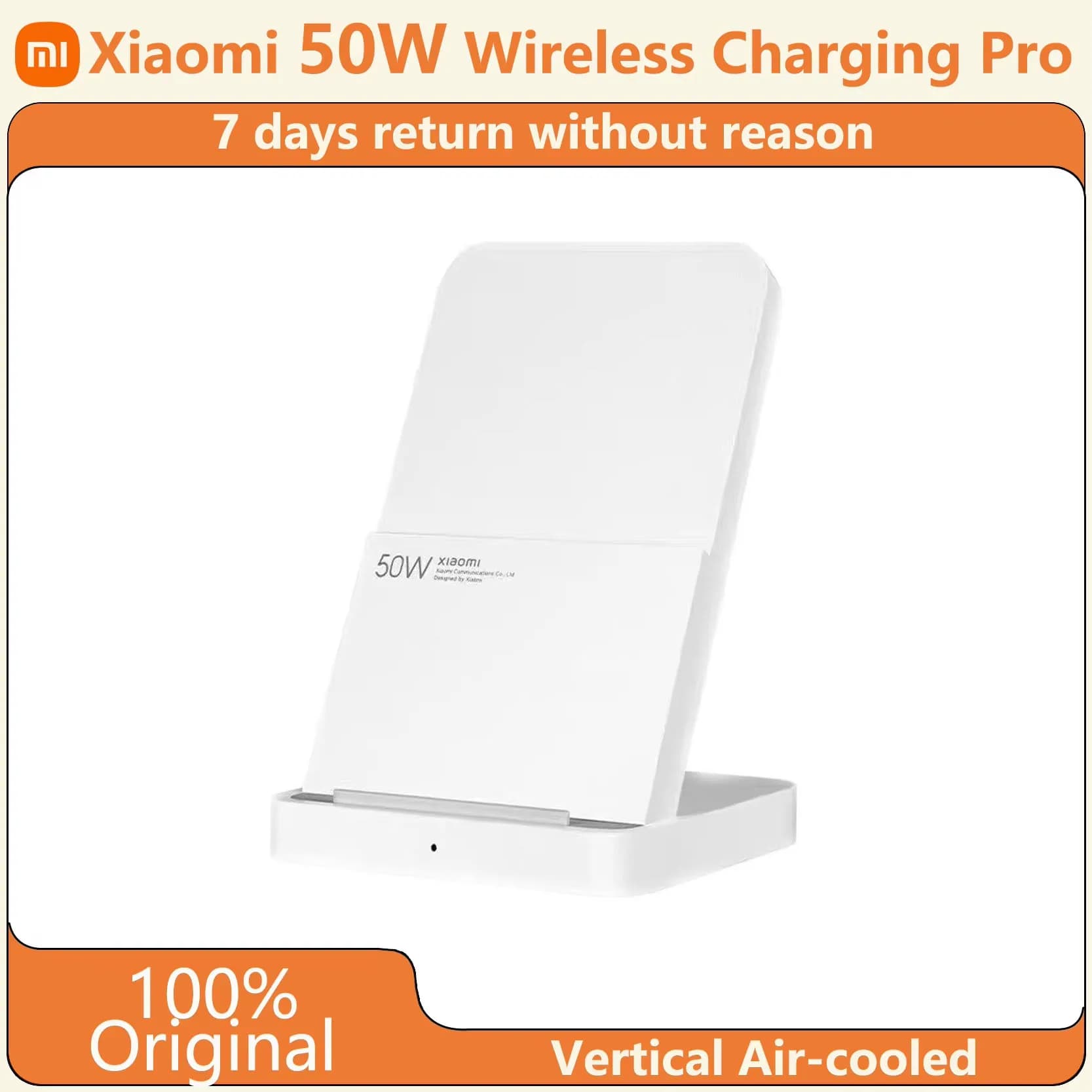 Original Xiaomi 50W Pro Vertical Air-cooled Wireless Charging Fast Charging Qi Stand for Xiaomi 14/13/12S Ultra/10