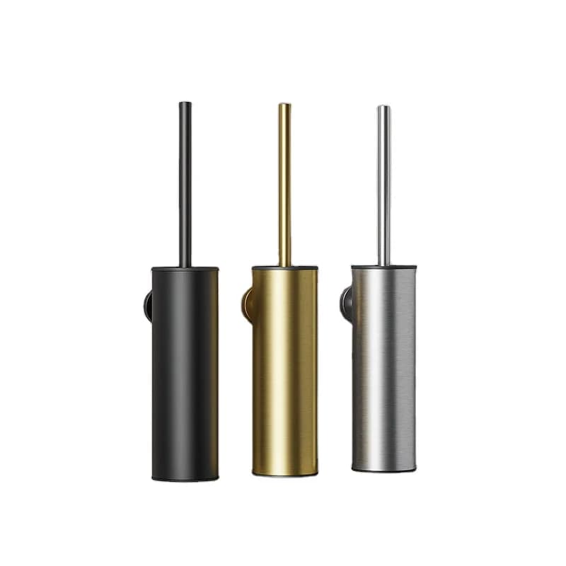 Modern stainless steel 304 upright toilet brush rack set, with silicone toilet brush cleaner, bathroom accessories wall-mounted