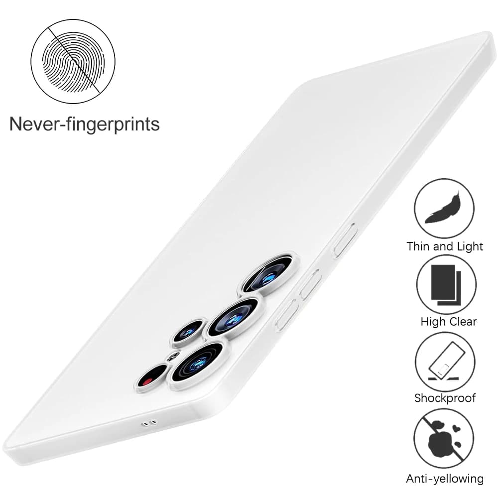 Custodia opaca ultra sottile da 0,3 mm per Samsung Galaxy S25 S24 Ultra Plus S25 + Cover rigida in PP trasparente satinato Custodia flessibile per telefono