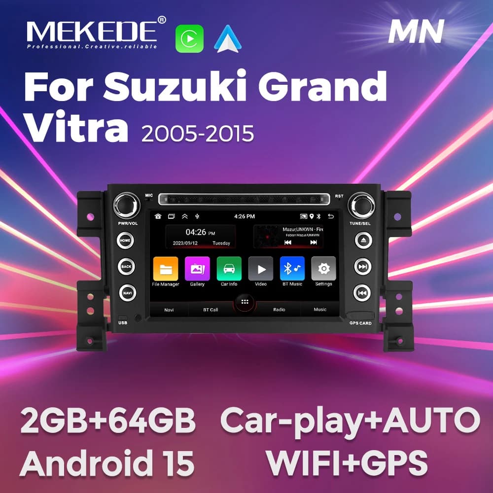 MEKEDE 7 pollici Auto Sistema Intelligente Radio RDS GPS Carplay Per Suzuki Grand Vitara 3 2005-2015 2 Din Auto Stereo Lettore Multimediale