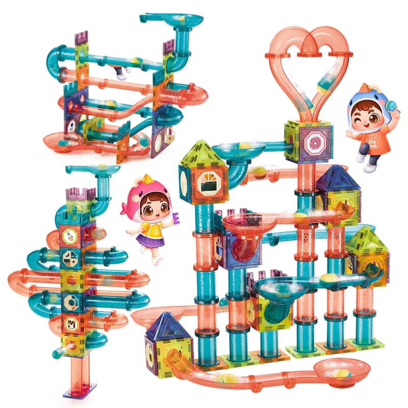 Piastrelle da costruzione magnetiche di grandi dimensioni blocchi da costruzione 3D Set da costruzione blocchi magnetici in marmo per stelo per bambini giocattoli per l'apprendimento precoce