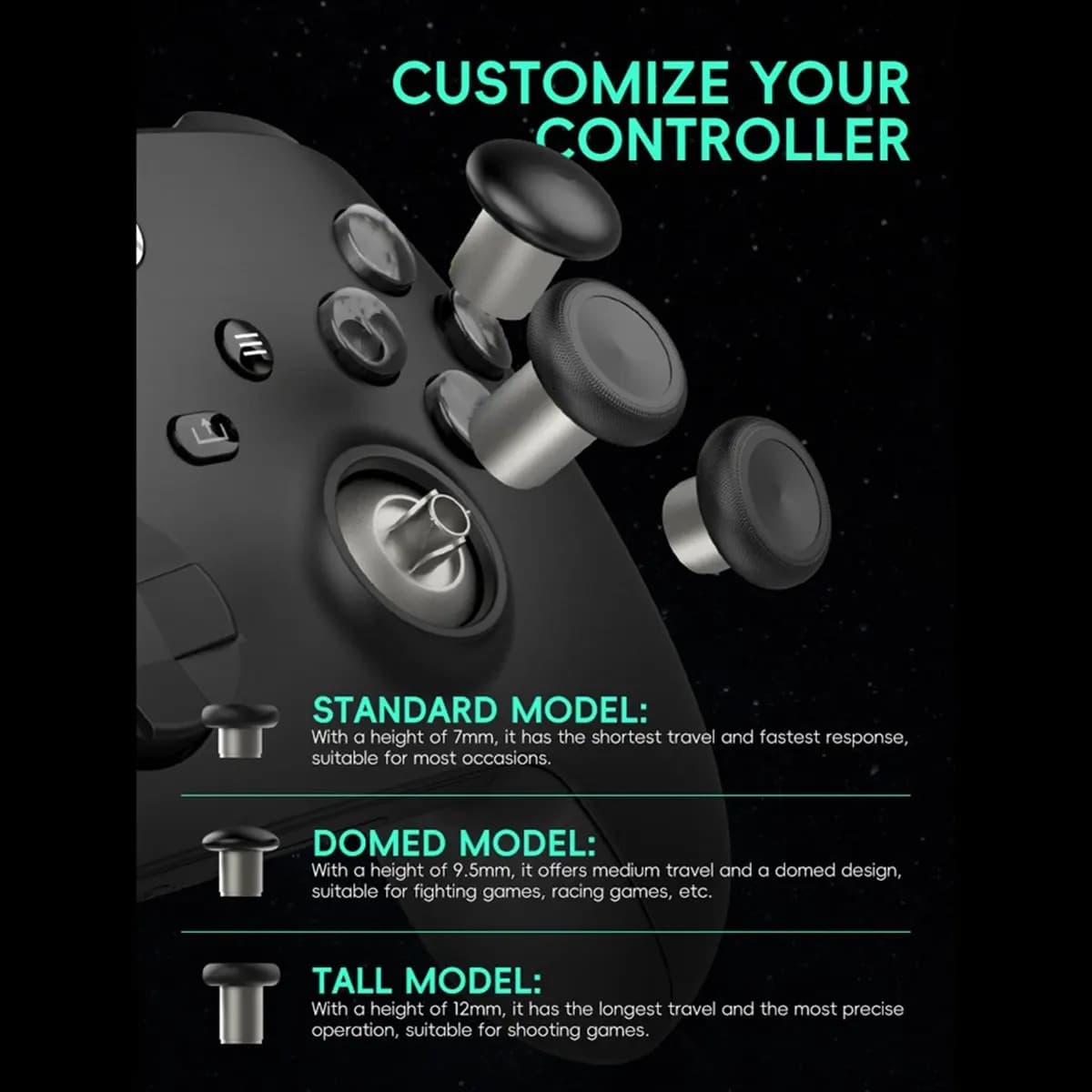 [B63C] Joystick analogici da 8 pezzi per Xbox One Elite/Xbox One S/Xbox Series X/PS4 Set di componenti controller di ricambio per maniglia Q