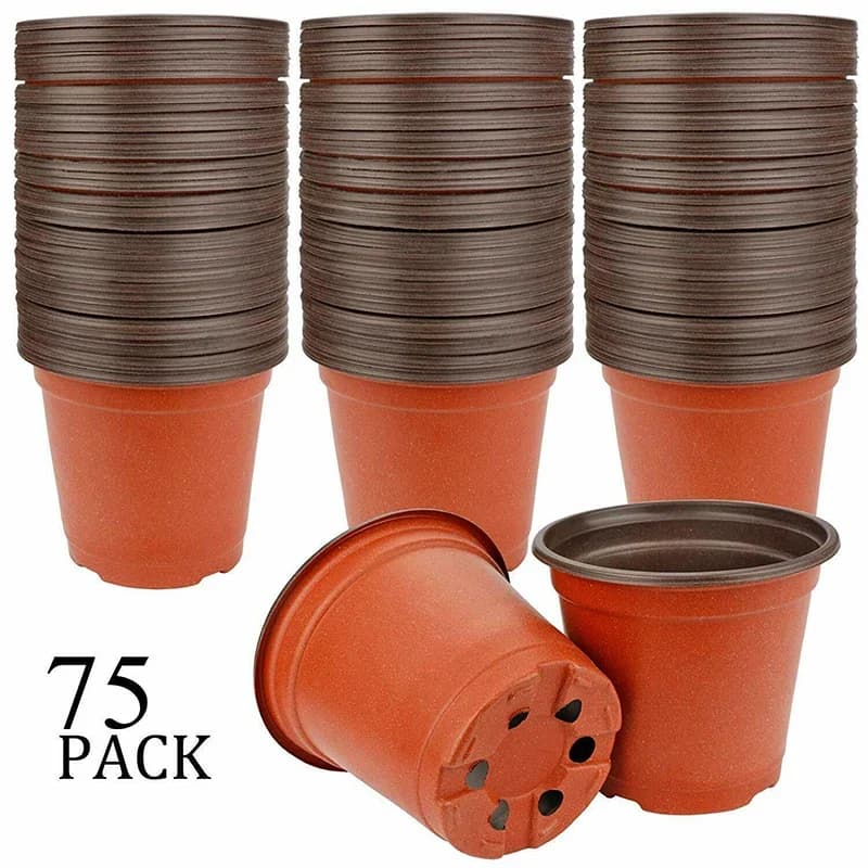75-pack Flexible Plant Seedling Pots, Seed Germination Pots, Plastic Flower and Plant Containers