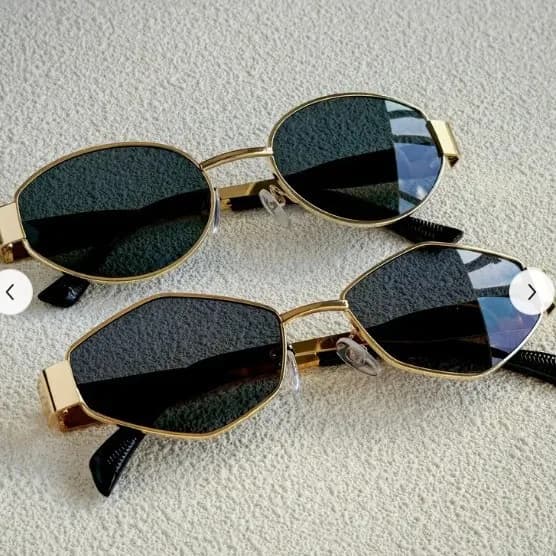 Occhiali da Sole Rotondi in Metallo alla Moda per Donne, Versatili e Trendy