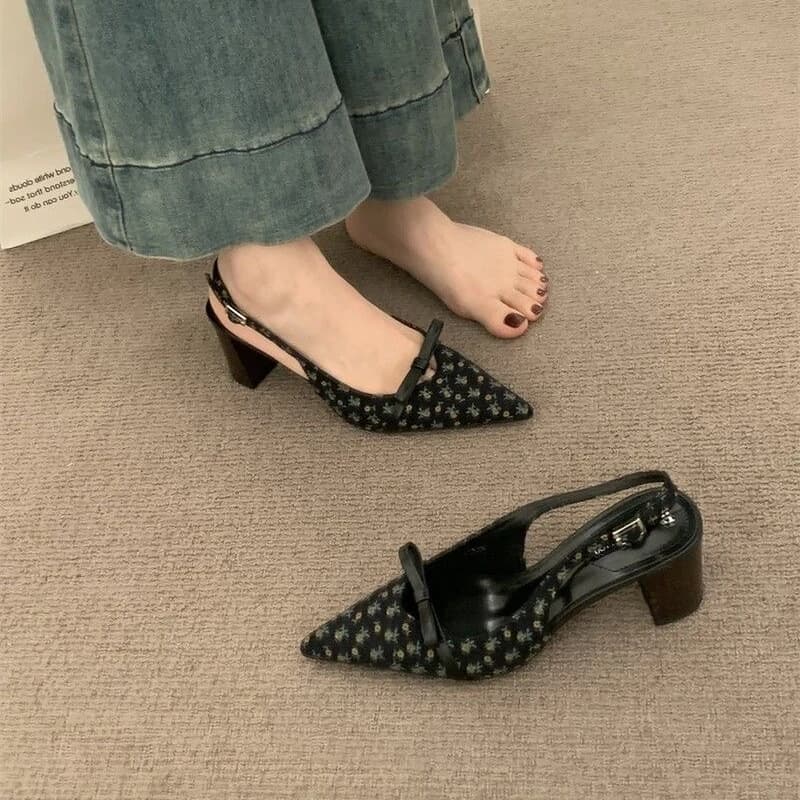 Luxury Sandals with High Heel and Bow, Spring Collection 2026, Outdoor Shopping Style, Elegant Shoes Toe, Sandalias Mujer
