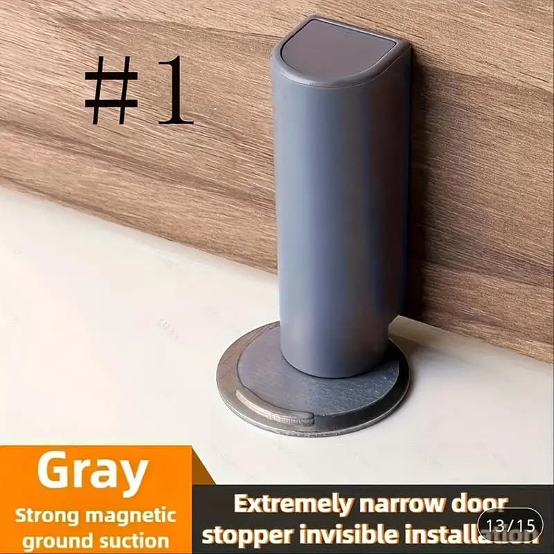 Strong Magnetic Door Stopper Stainless Steel Base Door Close Prevention Door Stop for Wall Floor, Quiet Door Closer for Home