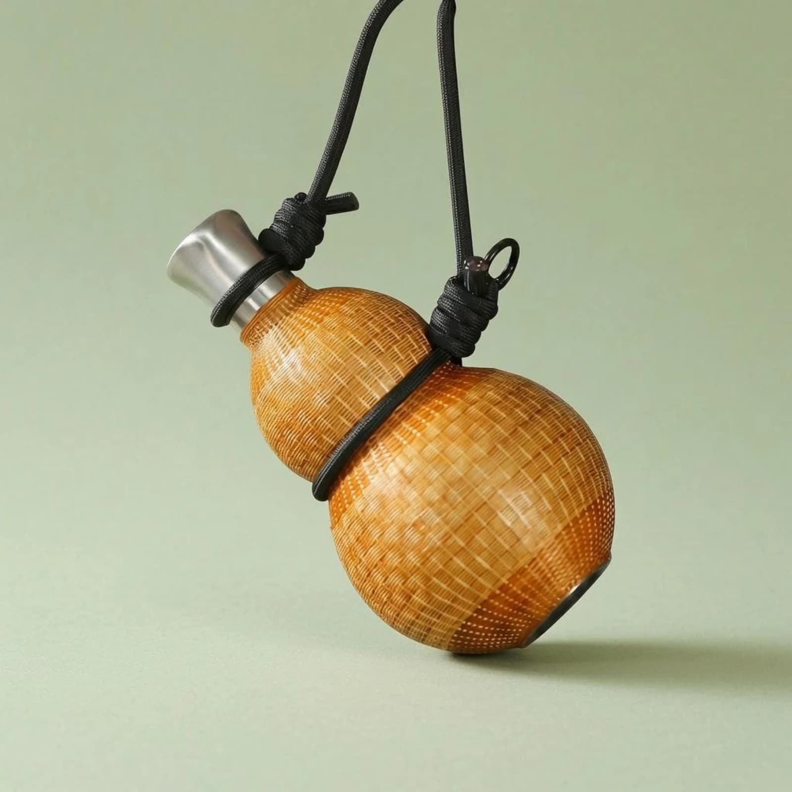Gourd-Shaped Vacuum Bottle Carrying Cord Gourd Water Bottle Metal Top Travel Friendly