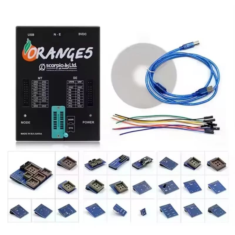 Programmatore ECU Orange5 V1.35, Strumento Diagnostico Set Completo / Versione con Cavo Principale / Adattatore Blu Opzionale per Programmazione ECU Automobilistica