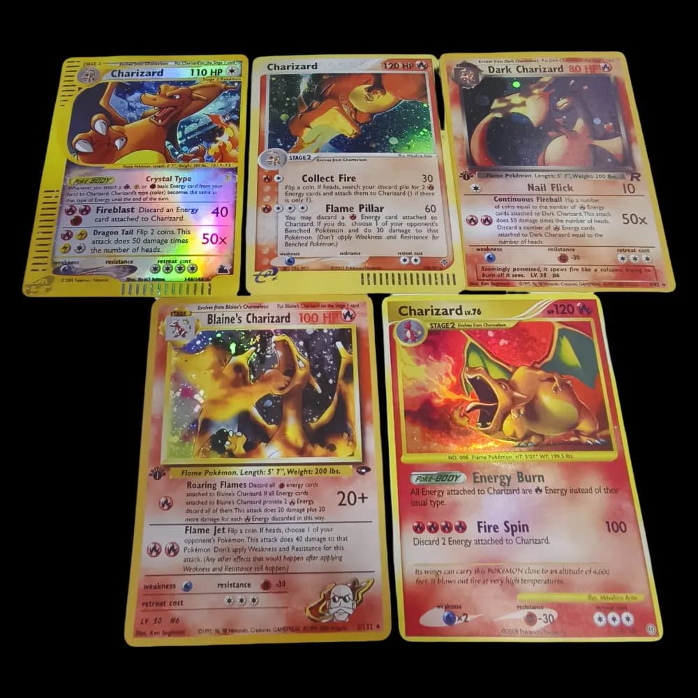 Anime Fai Da Te 5 pz Pocket Monsters Arcobaleno Flash Card Fai Da Te Charizard Foil Trading Gioco PTCG Collezione di Carte Gioco Per Bambini Giocattoli Regalo
