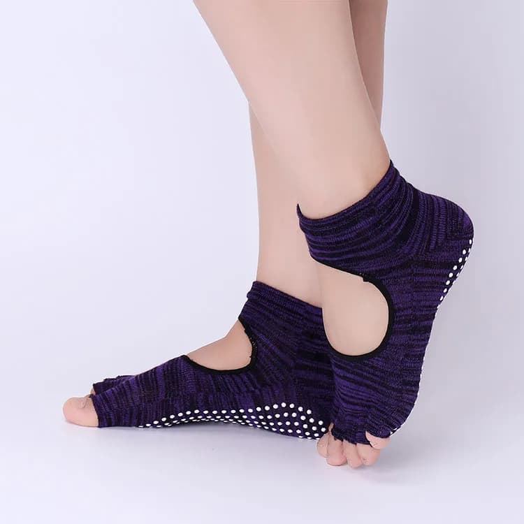 Calzini da yoga antiscivolo con impugnature Separatore per le dita dei piedi traspirante per donna Uomo Calzini antiscivolo per pilates e allenamento per barra ed esercizi