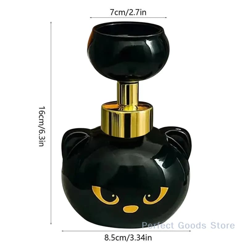 Adorable Cat Paw Foam Soap Dispenser Black Cat Pump Bottle with Paw Print Design For Bathrooms, Kitchens, and Pet-Friendly Homes
