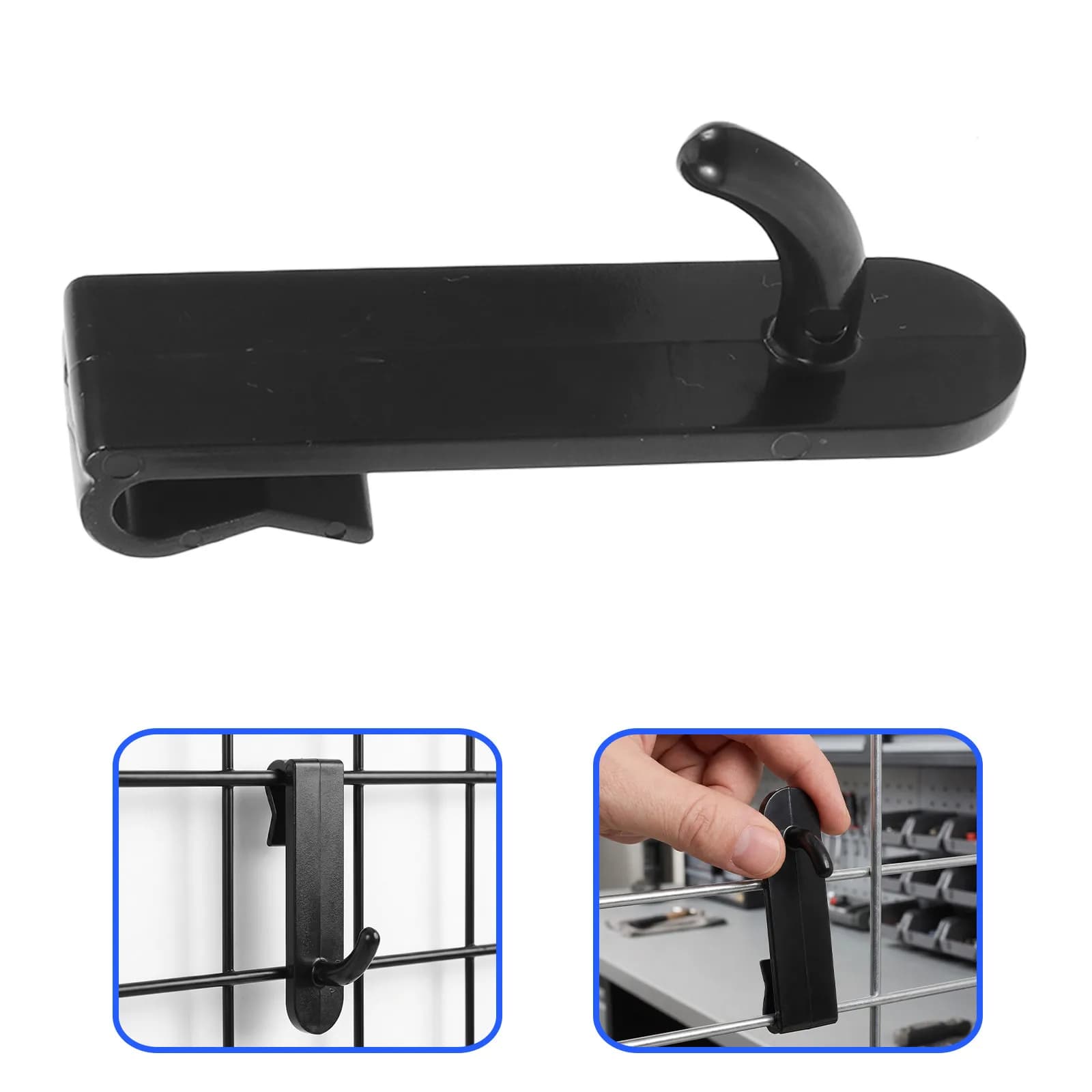 35Pcs Grid Wall Display Hooks Black Grid Panel Shelf Hooks Wall Mounted Organizer Hanging Utility Kitchen Retail Store Display