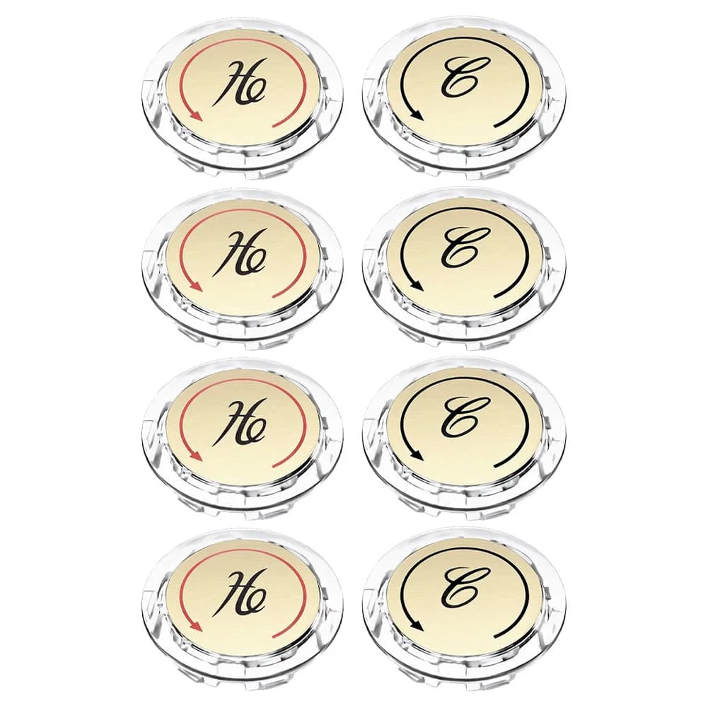Set of 8 Labels for Faucets, Hot and Cold Water Handle Decoration, for Kitchen and Bathroom