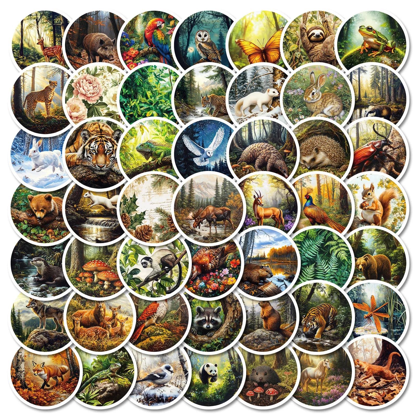 50 pezzi simpatici animali della foresta adesivi decorazione fai da te impermeabile skateboard notebook bagagli laptop telefono frigorifero decalcomanie