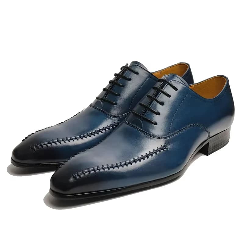 Scarpe eleganti da uomo in vera pelle di lusso di fascia alta Scarpe a punta cucite a mano Oxford di design alla moda per abiti formali da ufficio da uomo