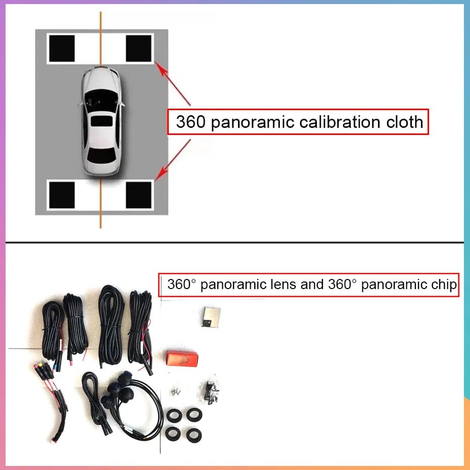 Roadonline For Android HD 360 Panoramic Camera The product includes: (equipped with 360 system/360 camera/360 calibration cloth)