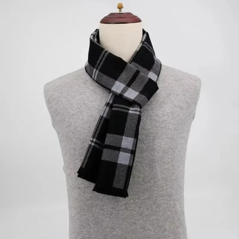 Sciarpa di cashmere scozzese invernale di marca di lusso per uomo Sciarpe al collo calde Sciarpe da lavoro maschili Scialle di pashmina da uomo lungo