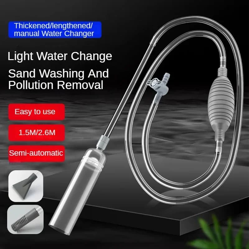 Aspirapolvere a sifone per acquario Cambia acqua per acquario Cambia acqua manuale Pulitore semiautomatico per pompa per acquario